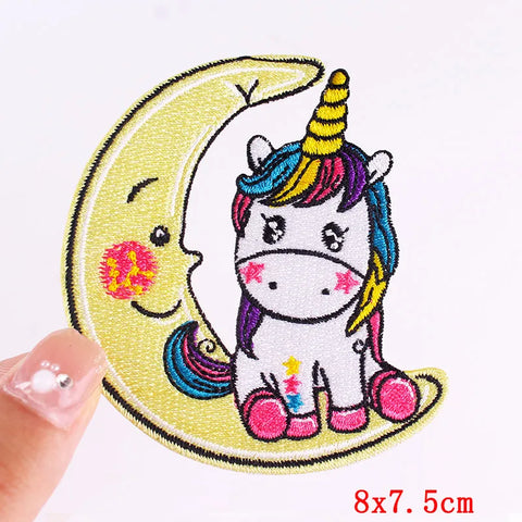 Cartoon Rainbow Applique Patches for Kids clothing Thermoadhesive Patches Iron On LGBT Letter Embroidered Patches On Clothes DIY