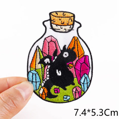 Cartoon Rainbow Applique Patches for Kids clothing Thermoadhesive Patches Iron On LGBT Letter Embroidered Patches On Clothes DIY