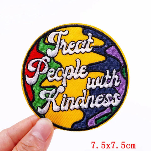 Cartoon Rainbow Applique Patches for Kids clothing Thermoadhesive Patches Iron On LGBT Letter Embroidered Patches On Clothes DIY