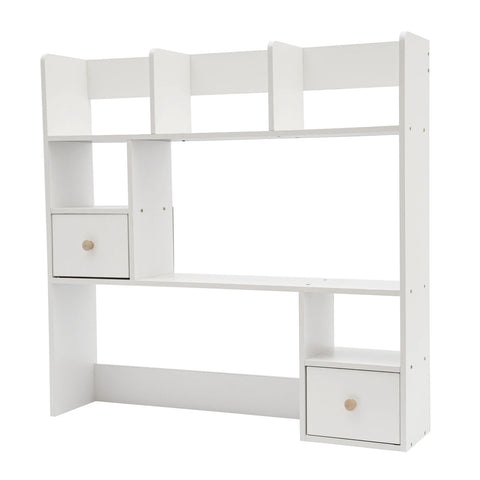 Durable Desktop Storage Shelves with 7 Open Compartments and 2 Closed Storage Spaces for Office Supplies, Books, and More