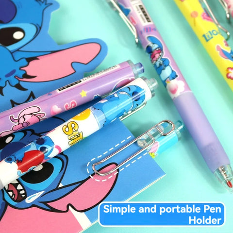 6pcs/bag Kawaii Stitch Press Gel Pens 0.5mm Black ink Signature Pen School Office Supplies Kids Writing Stationery Cute Gift