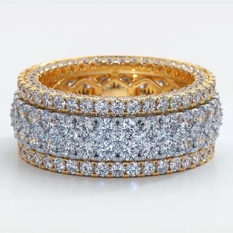 Handmade Luxury ring 925 Sterling silver 150pcs Round shape Diamond Cz Party wedding band rings For women men finger Jewelry