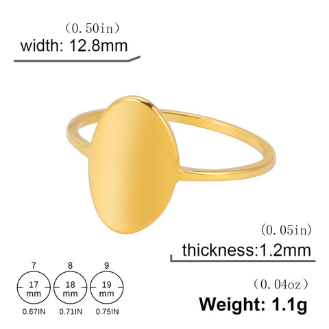 Skyrim New Geometric Oval Ring Stainless Steel Women Finger Rings Fashion Minimalist Jewelry 2025 Wedding Band Gift Wholesale