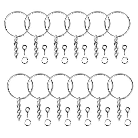150pcs Key Ring with Chain Split Jump Rings with Screw Eye Pins DIY For Men Women Car Bag Keychain Cheap Wholesale High Quality