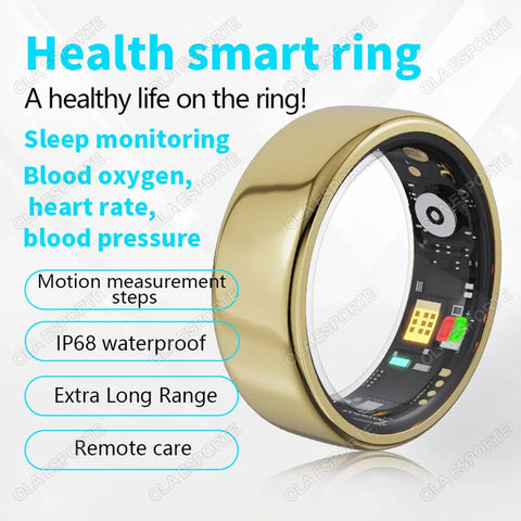 2024 New For Samsung Galaxy Ring Heart Rate Blood Oxygen Monitoring Rings Multi Sport Modes IP68 Waterproof Smart Ring Men Women